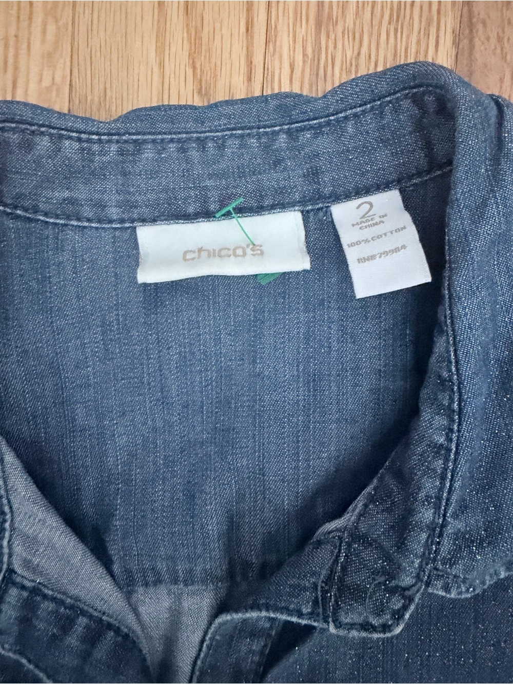 Denim Button-Up Shirt - Blue - Picture 3 of 6